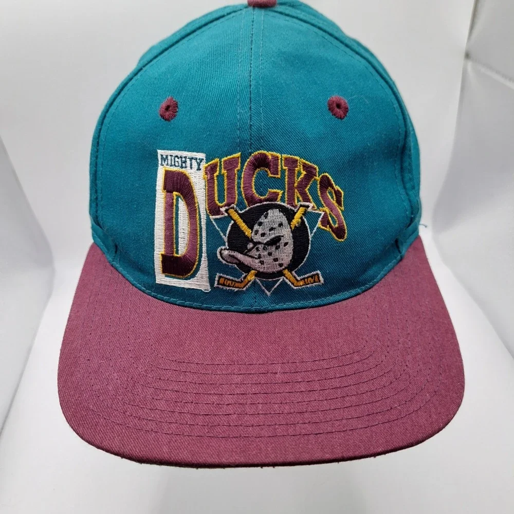 VINTAGE ANAHEIM MIGHTY DUCKS SNAPBACK HAT CAP NHL OFFICIAL FRONT ROW ANNCO